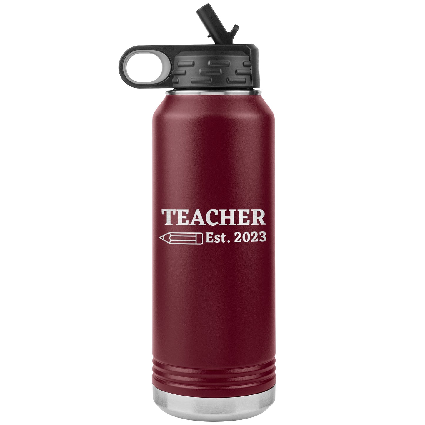Custom Teacher Est Water Bottle Tumbler