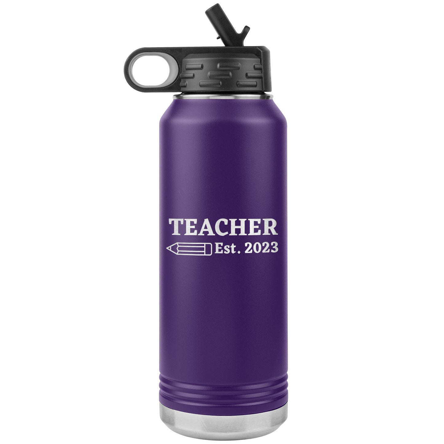 Custom Teacher Est Water Bottle Tumbler