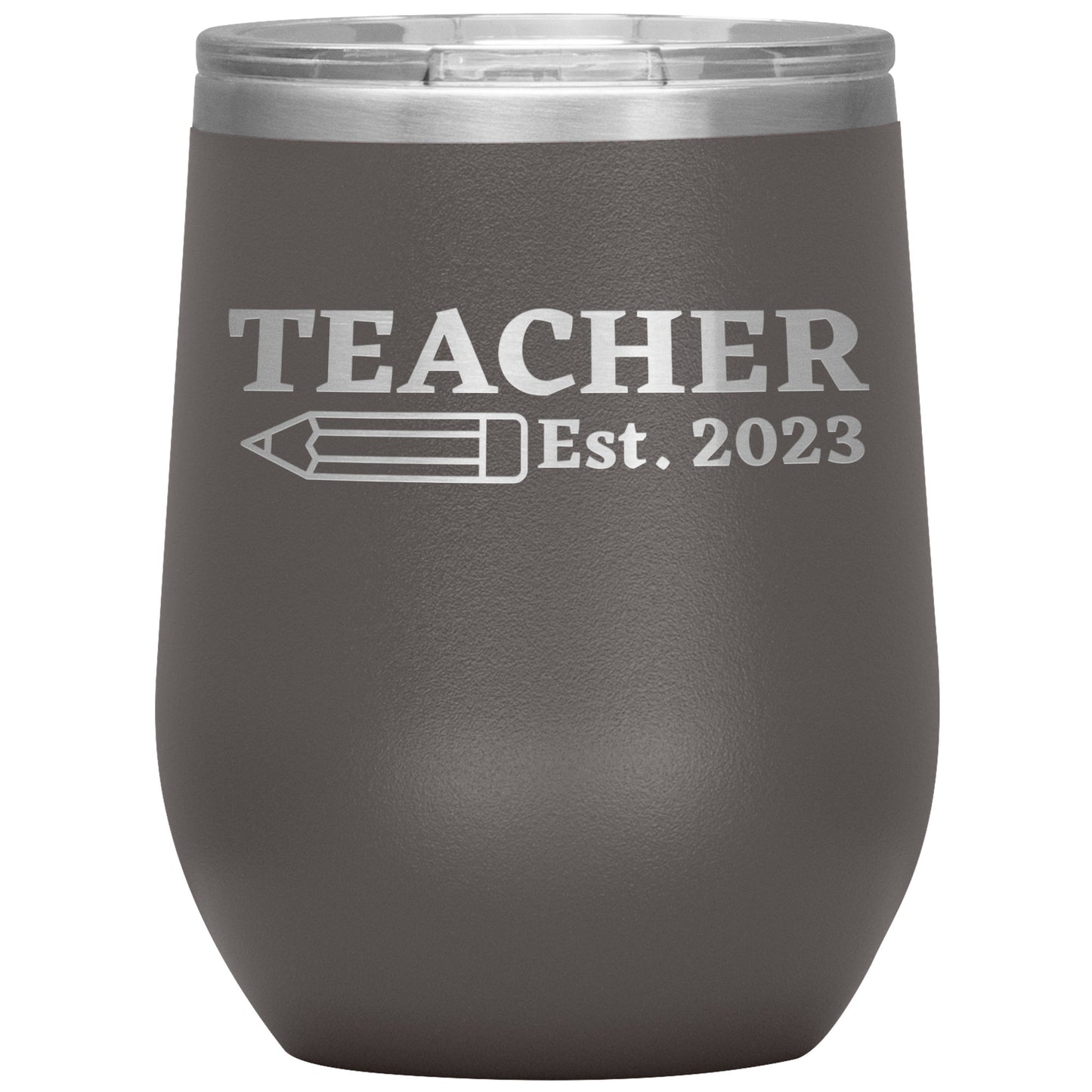 Custom Teacher Est Wine Tumbler