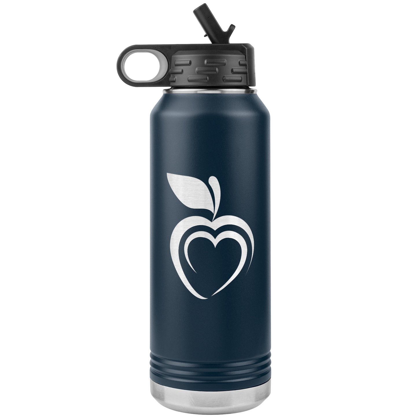 Silhouette Apple Heart Water Bottle Tumbler