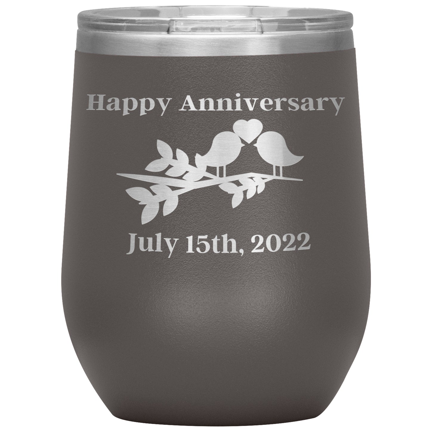 Custom Happy Anniversary Wine Tumbler🕊