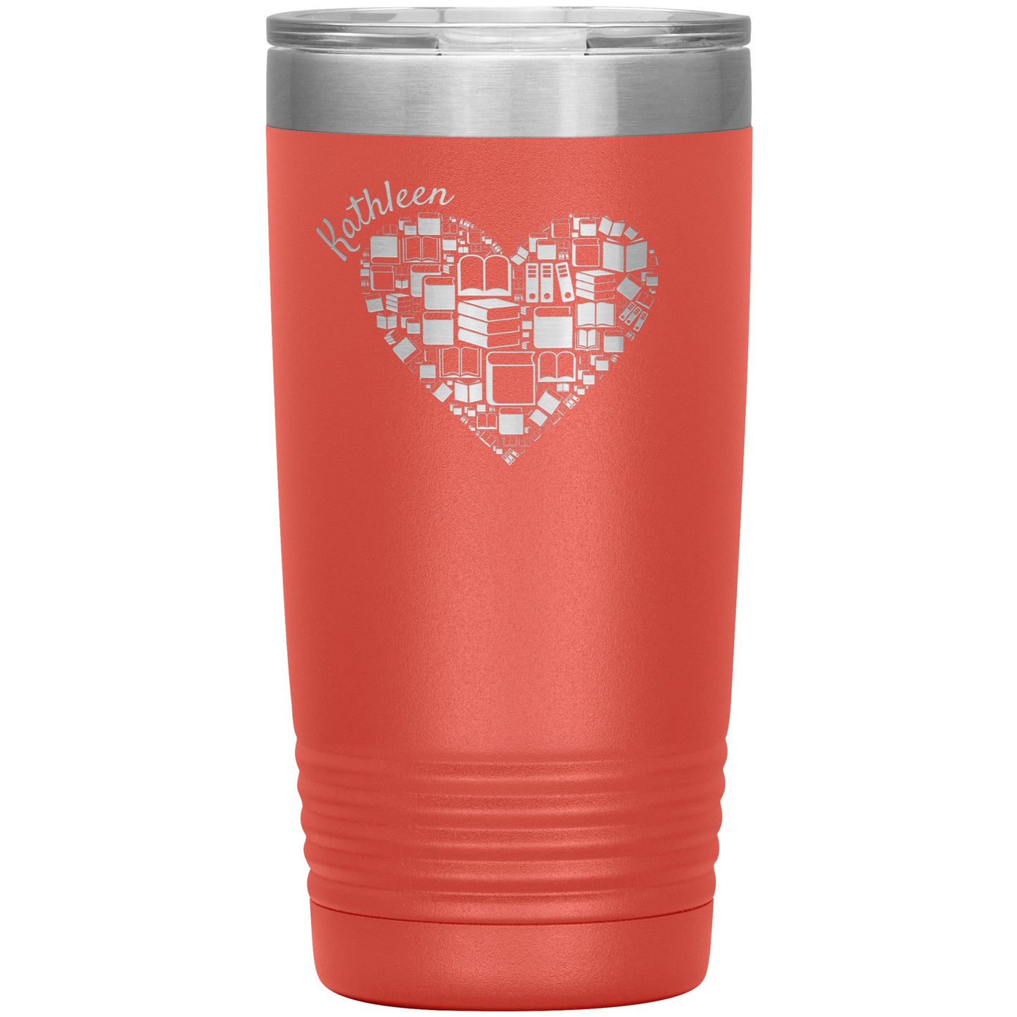 Custom Heart Books Tumbler 📚