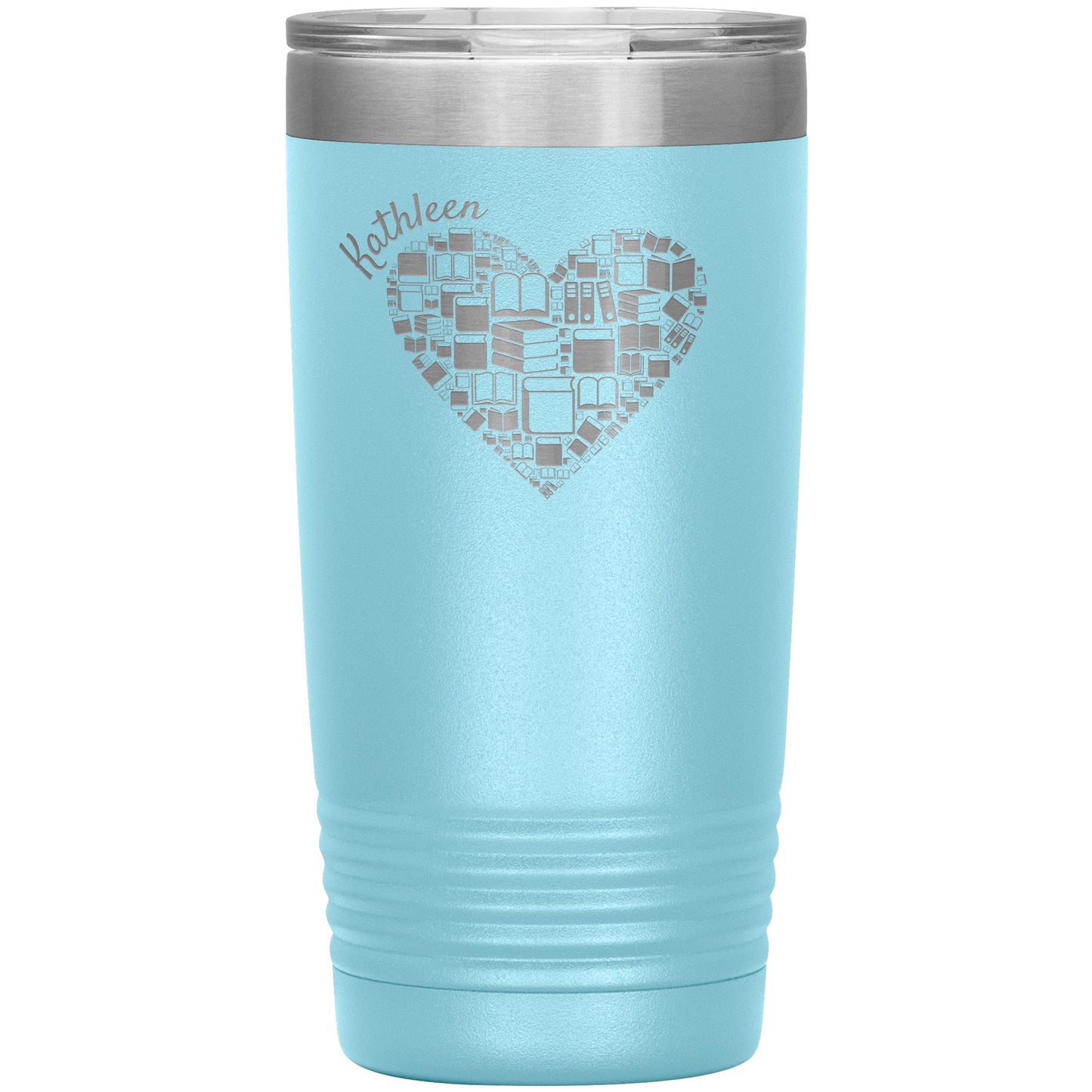 Custom Heart Books Tumbler 📚