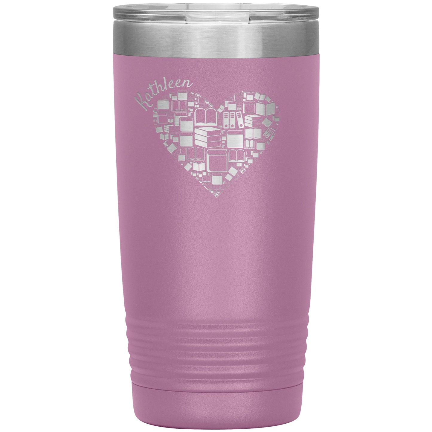 Custom Heart Books Tumbler 📚