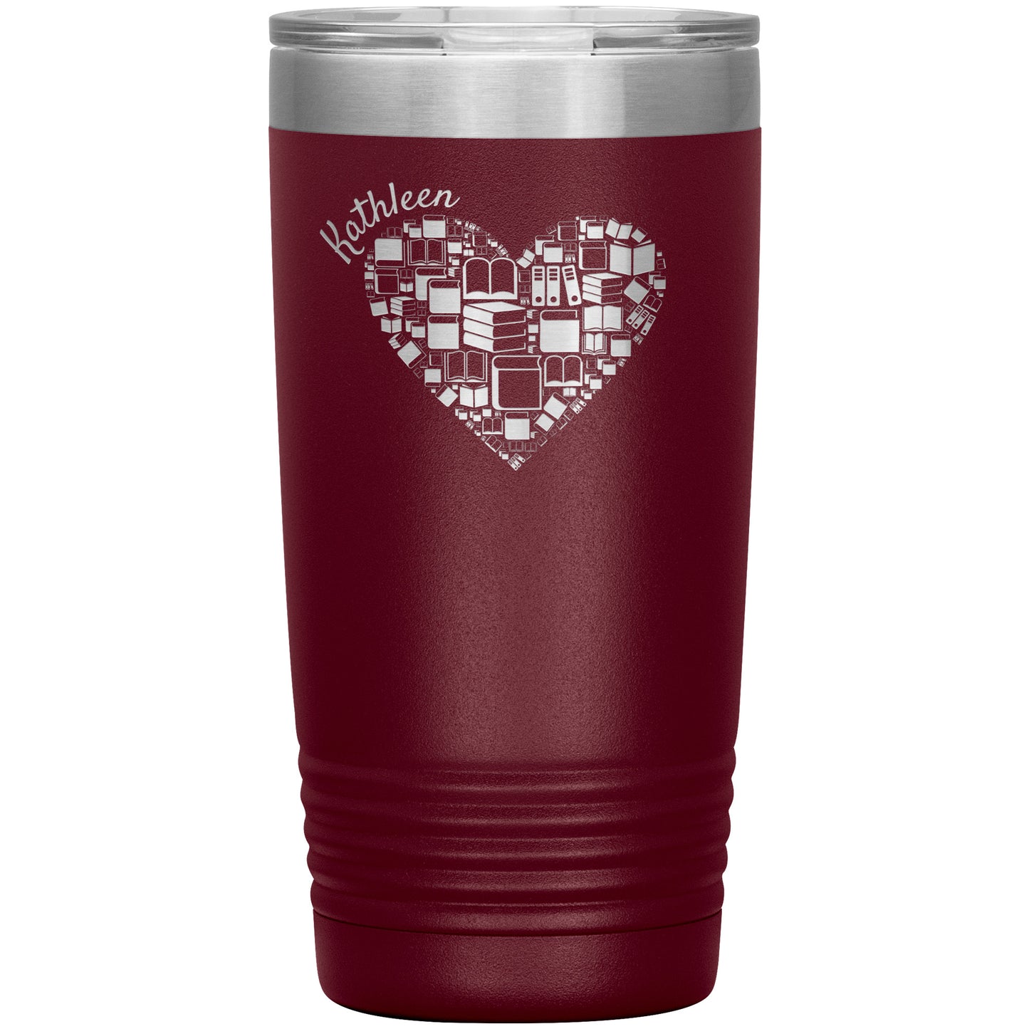 Custom Heart Books Tumbler 📚