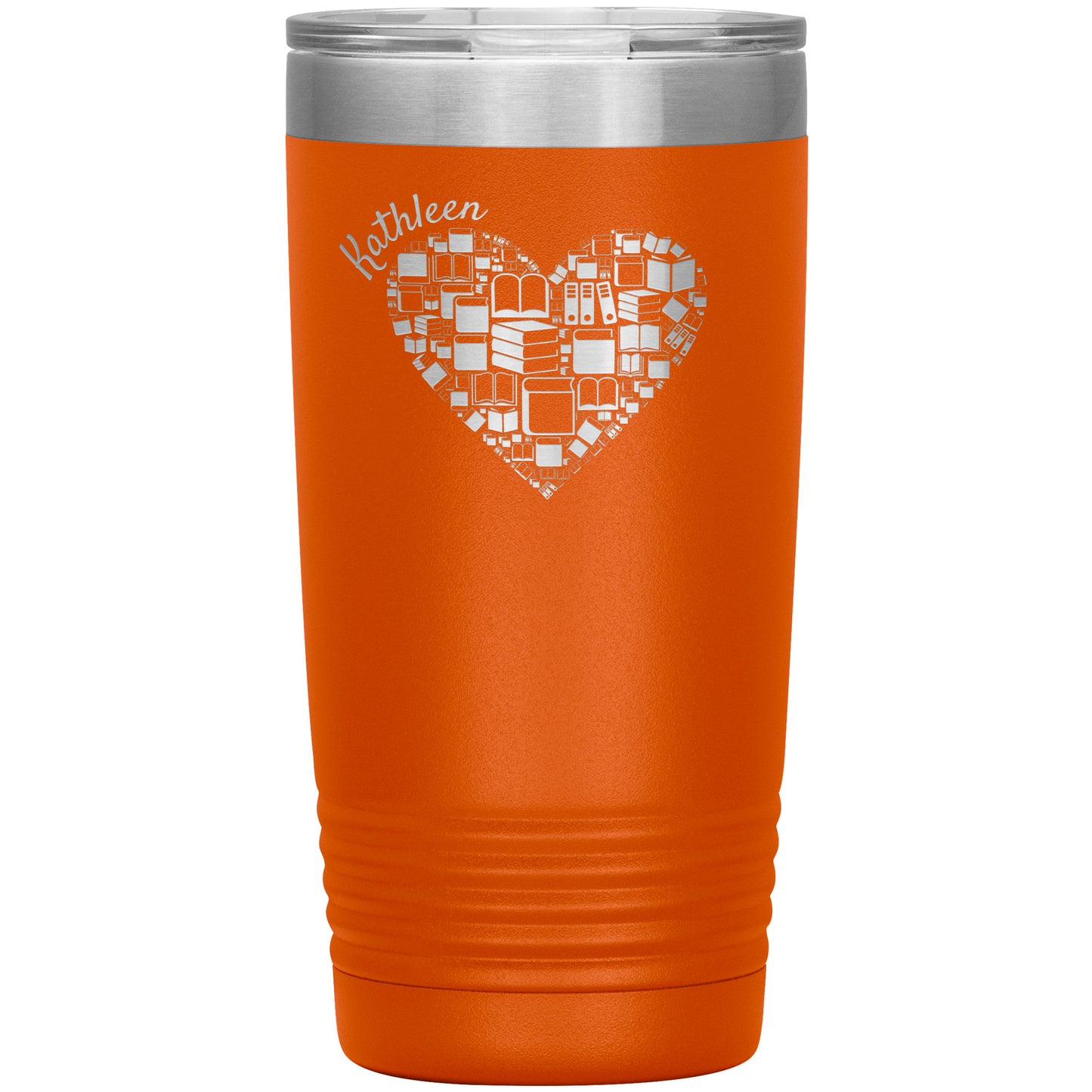 Custom Heart Books Tumbler 📚