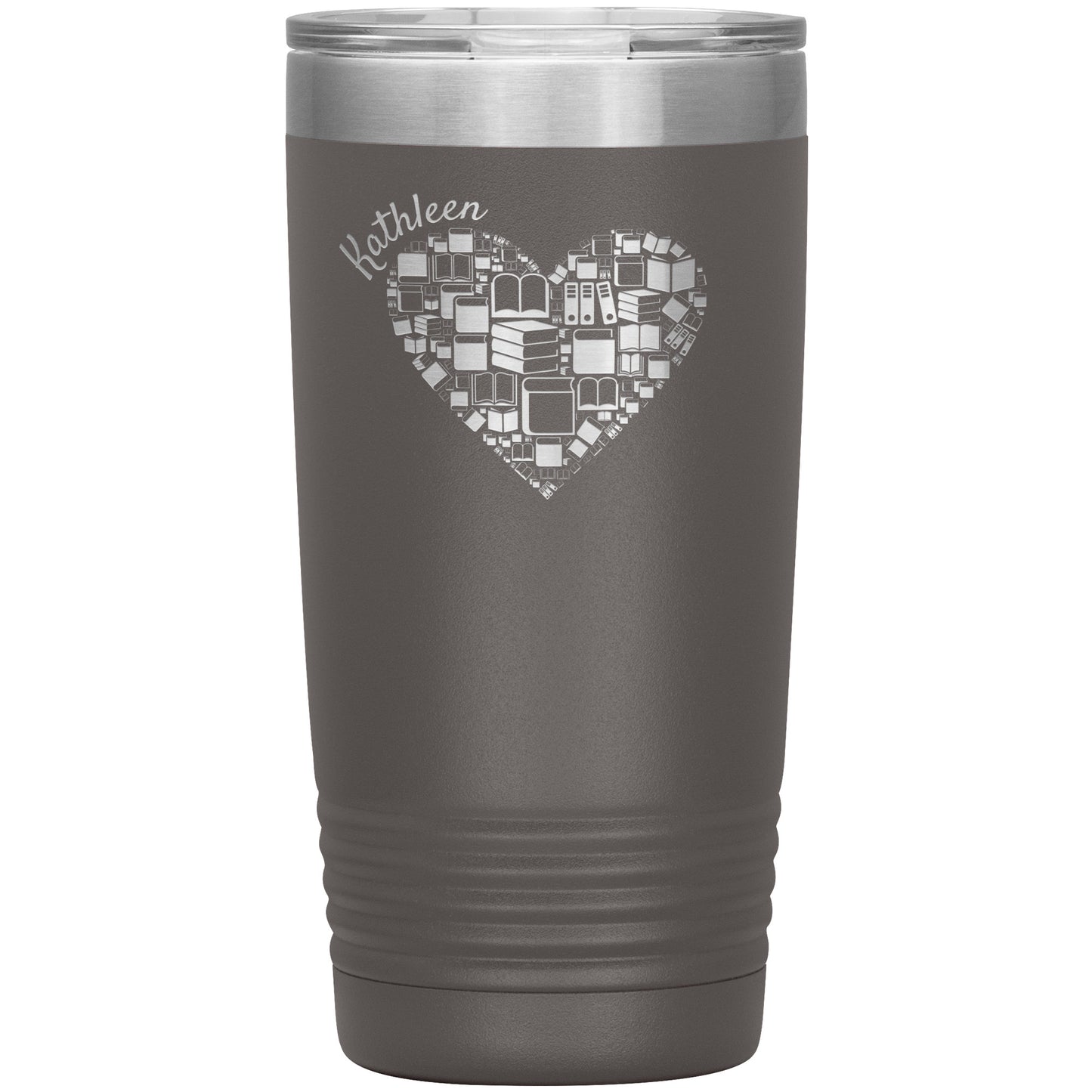Custom Heart Books Tumbler 📚