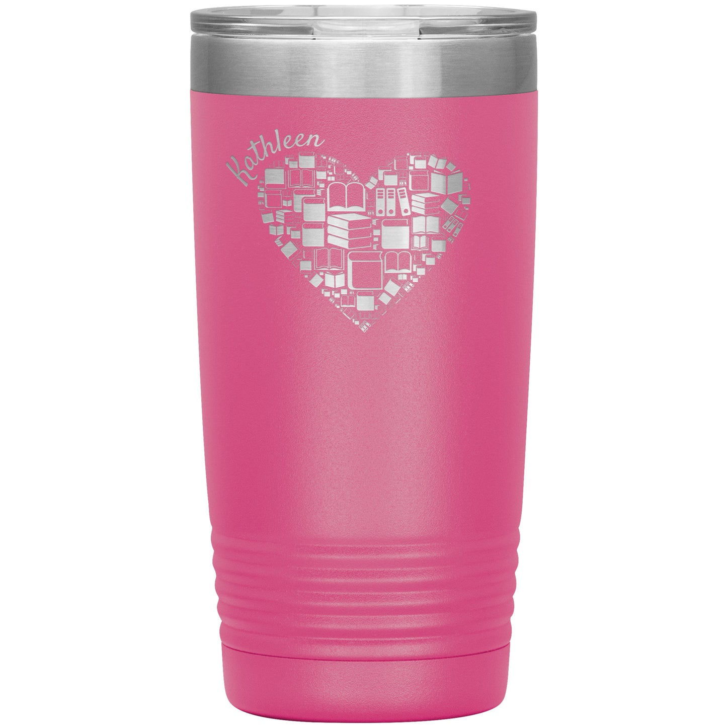 Custom Heart Books Tumbler 📚