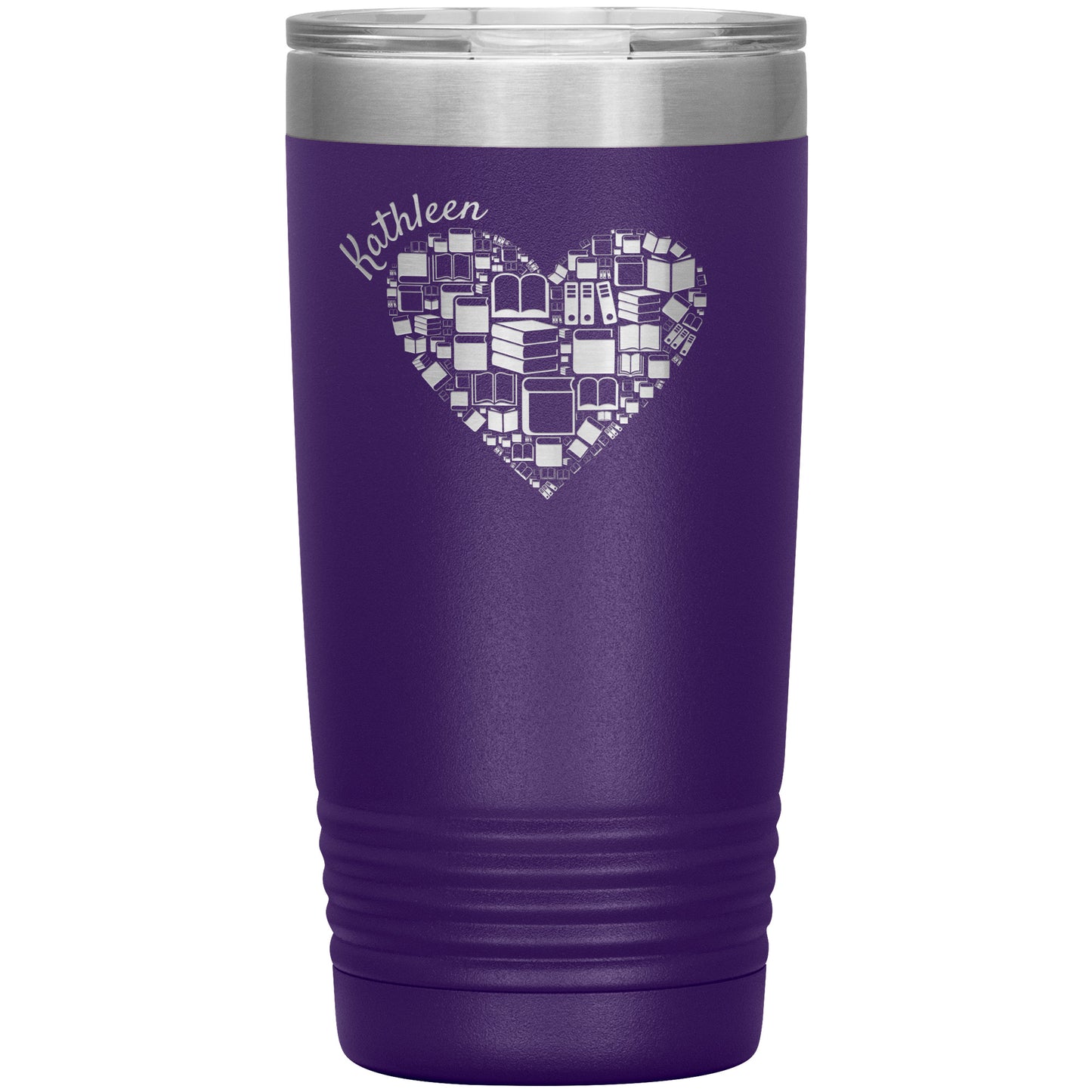 Custom Heart Books Tumbler 📚