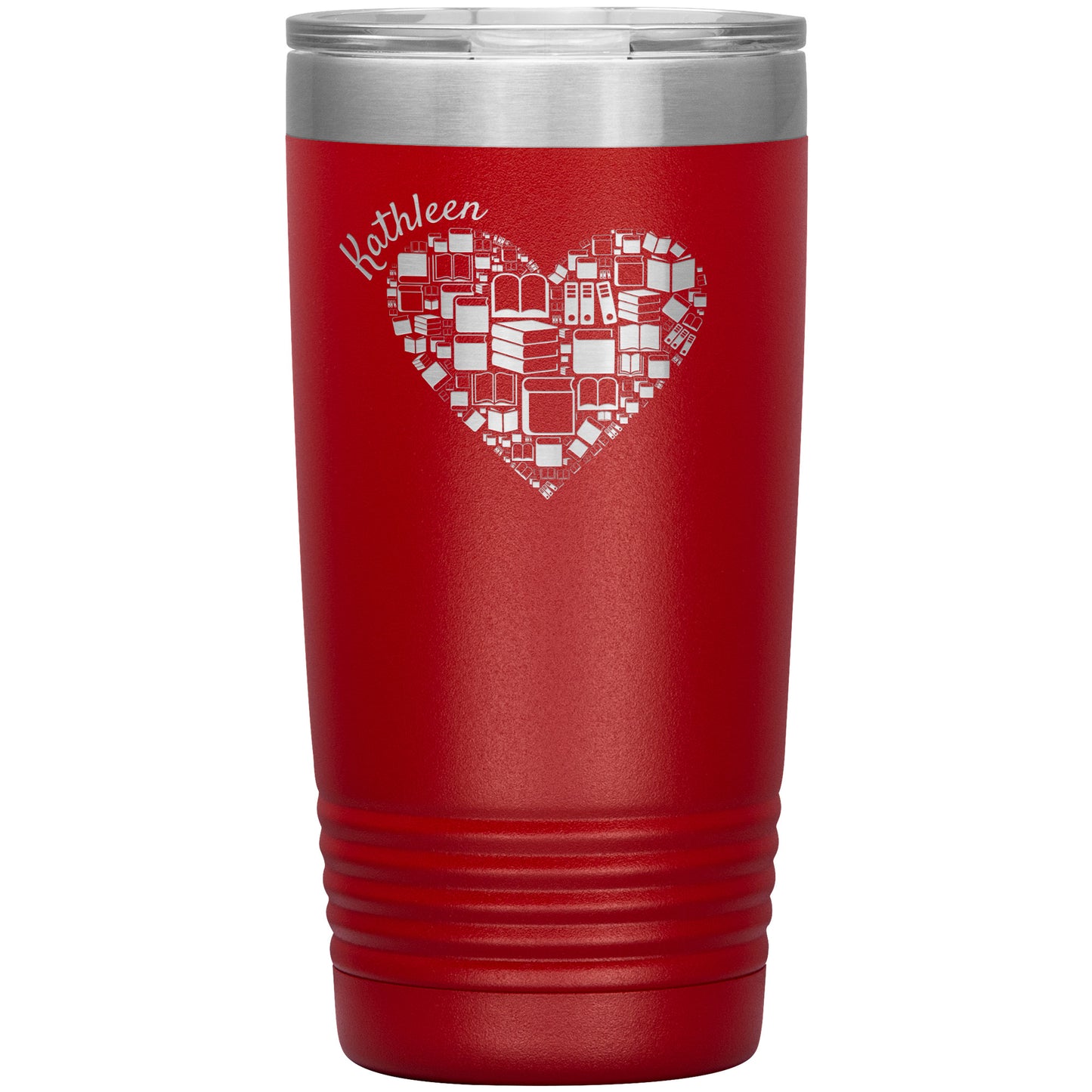 Custom Heart Books Tumbler 📚