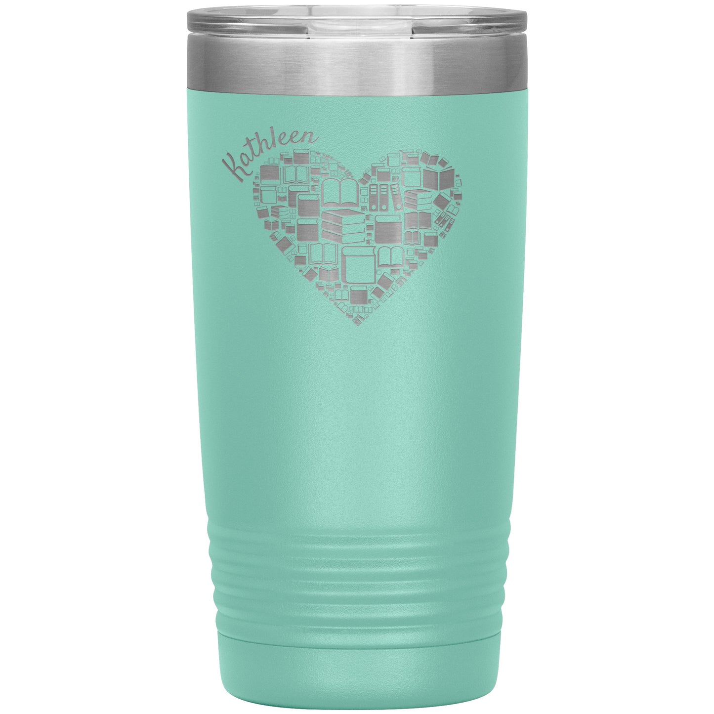 Custom Heart Books Tumbler 📚