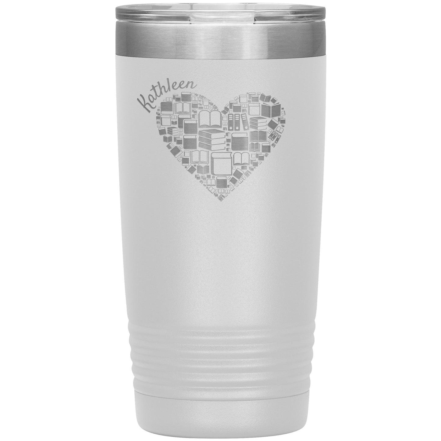 Custom Heart Books Tumbler 📚