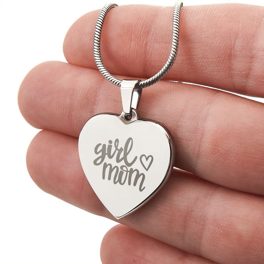 Engraved Girl Mom Necklace