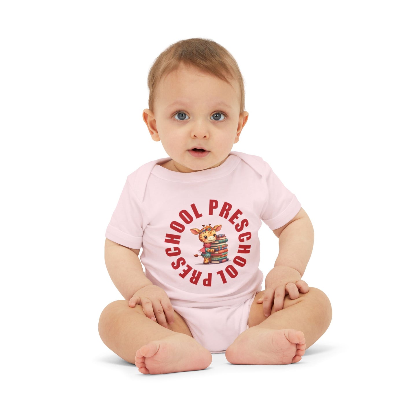 Custom Preschool Giraffe with Books Infant Jersey One Piece