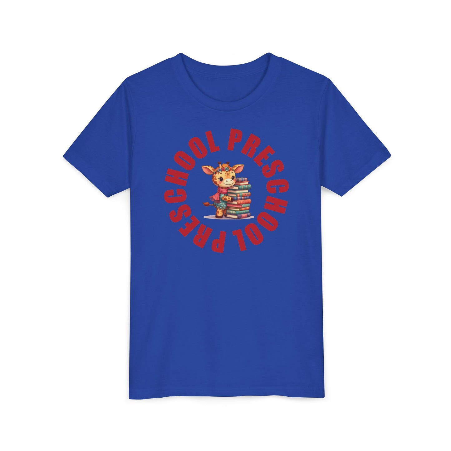 Custom Preschool Giraffe with Books Youth T-Shirt