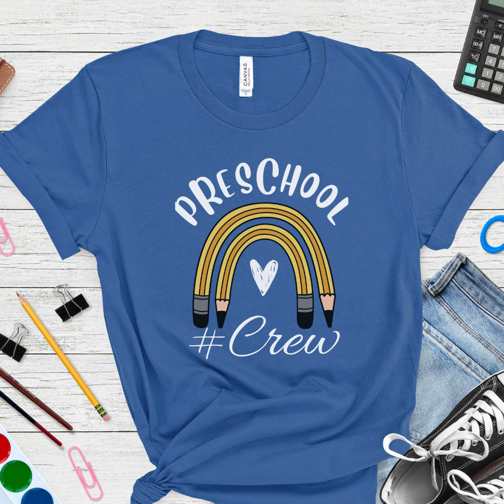 Custom Unisex Pencil Preschool Crew T-Shirt