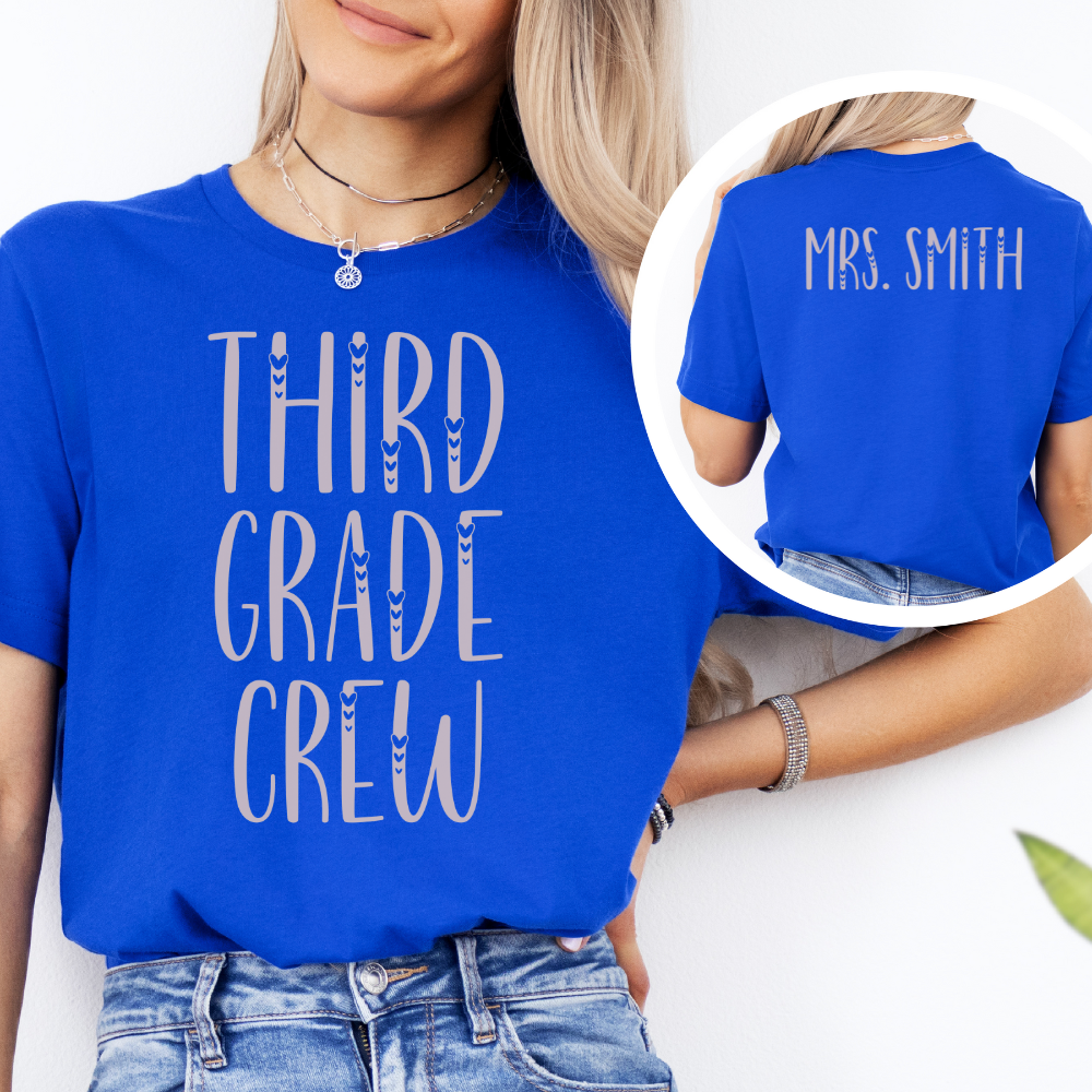 Custom Unisex Third Grade Crew T-Shirt