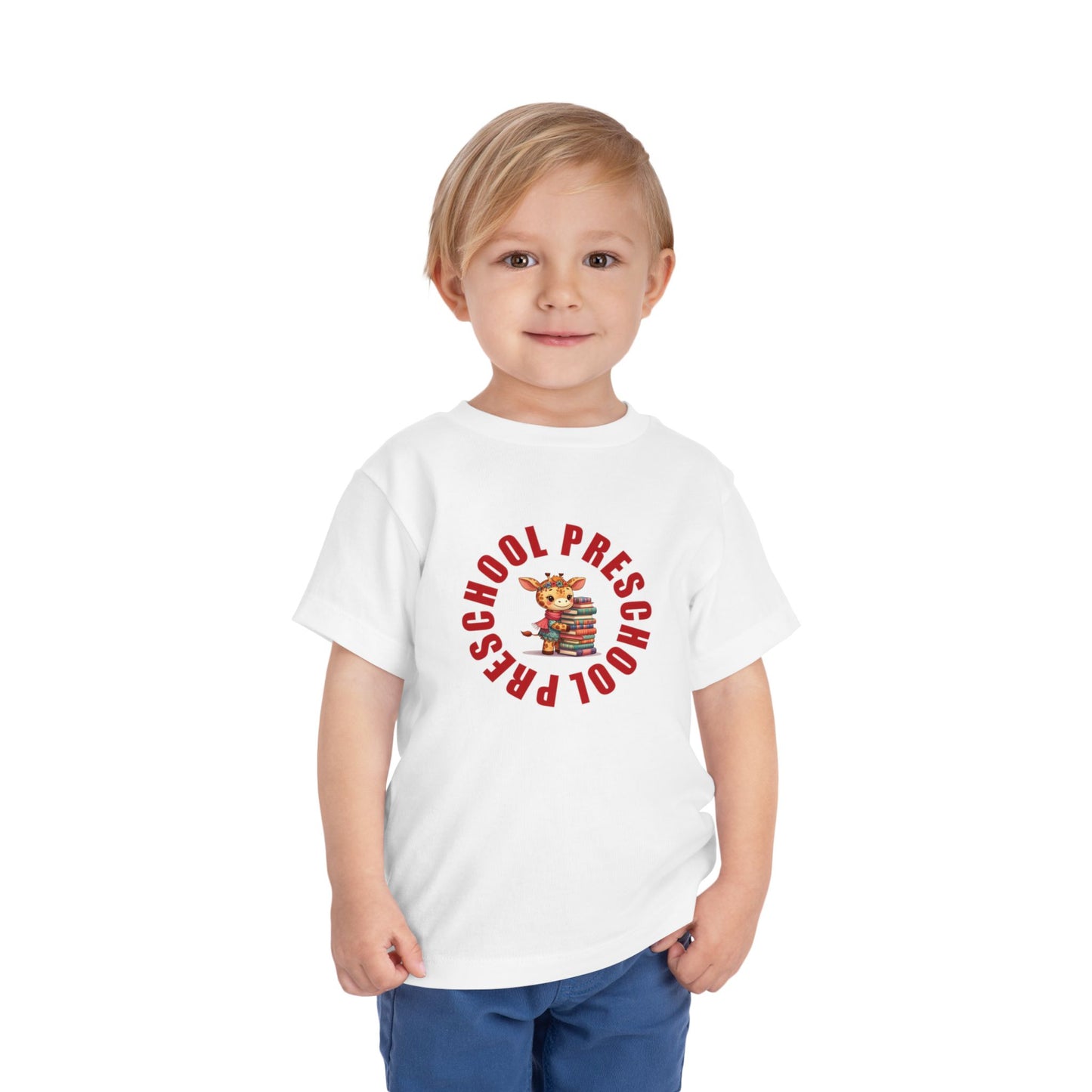Custom Preschool Giraffe with Books T-Shirt