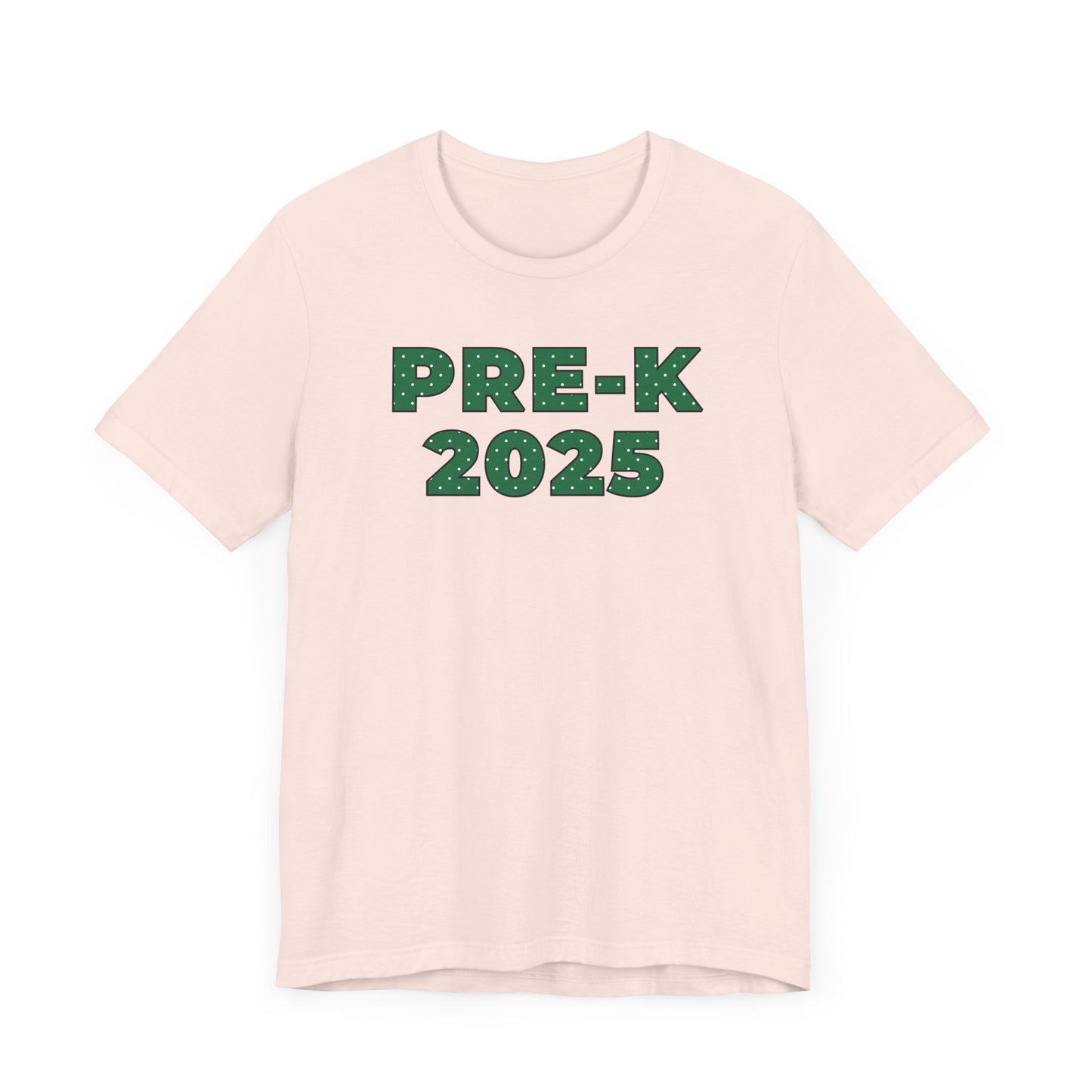 Custom Unisex Green Polka Dot Preschool Crew T-Shirt