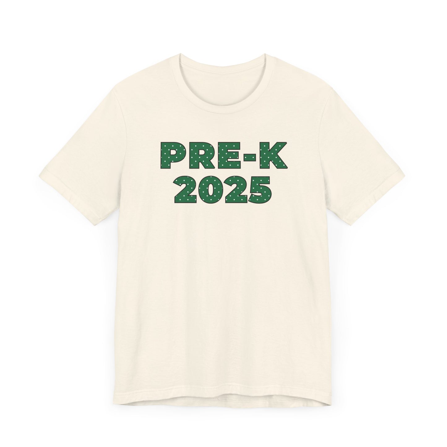 Custom Unisex Green Polka Dot Preschool Crew T-Shirt