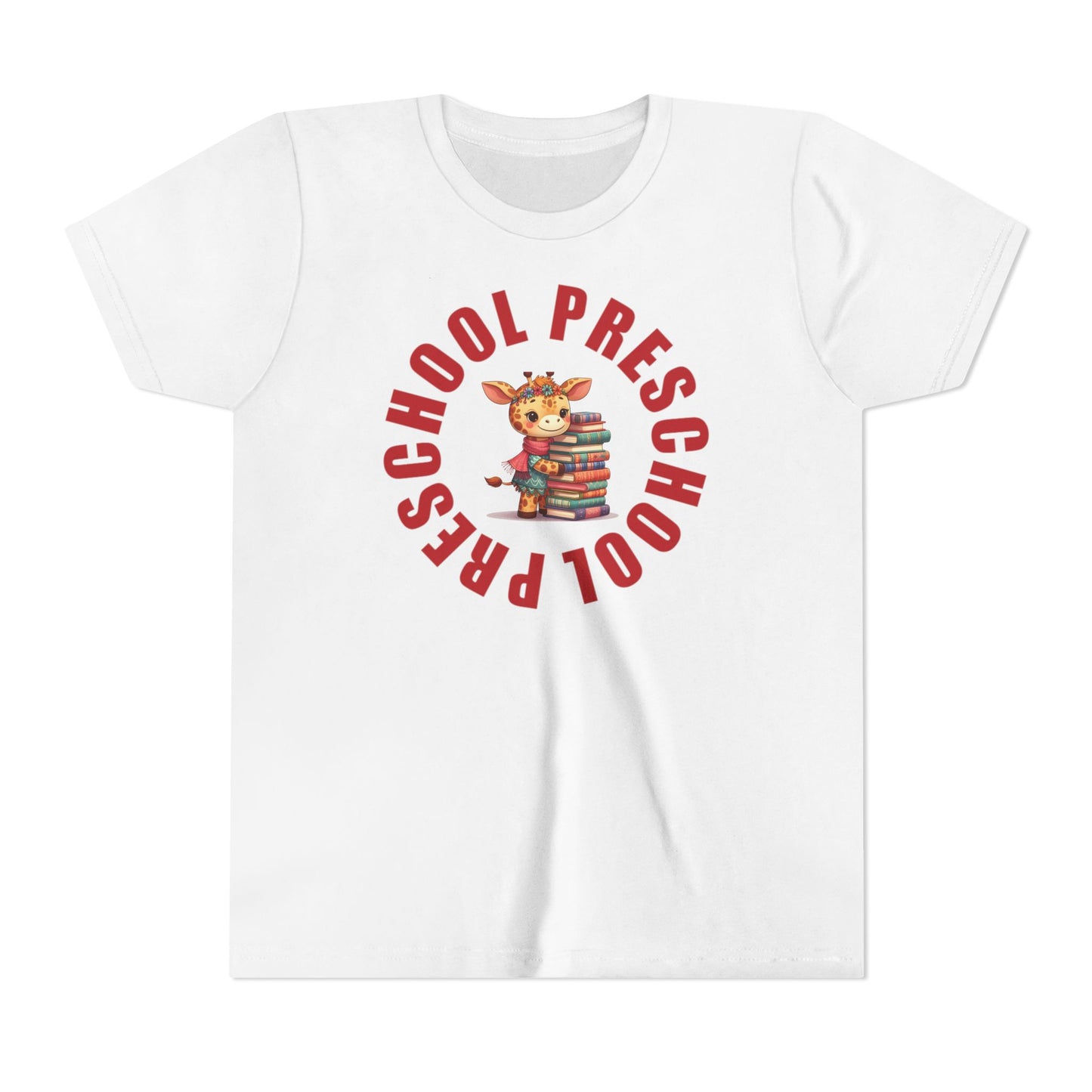Custom Preschool Giraffe with Books Youth T-Shirt
