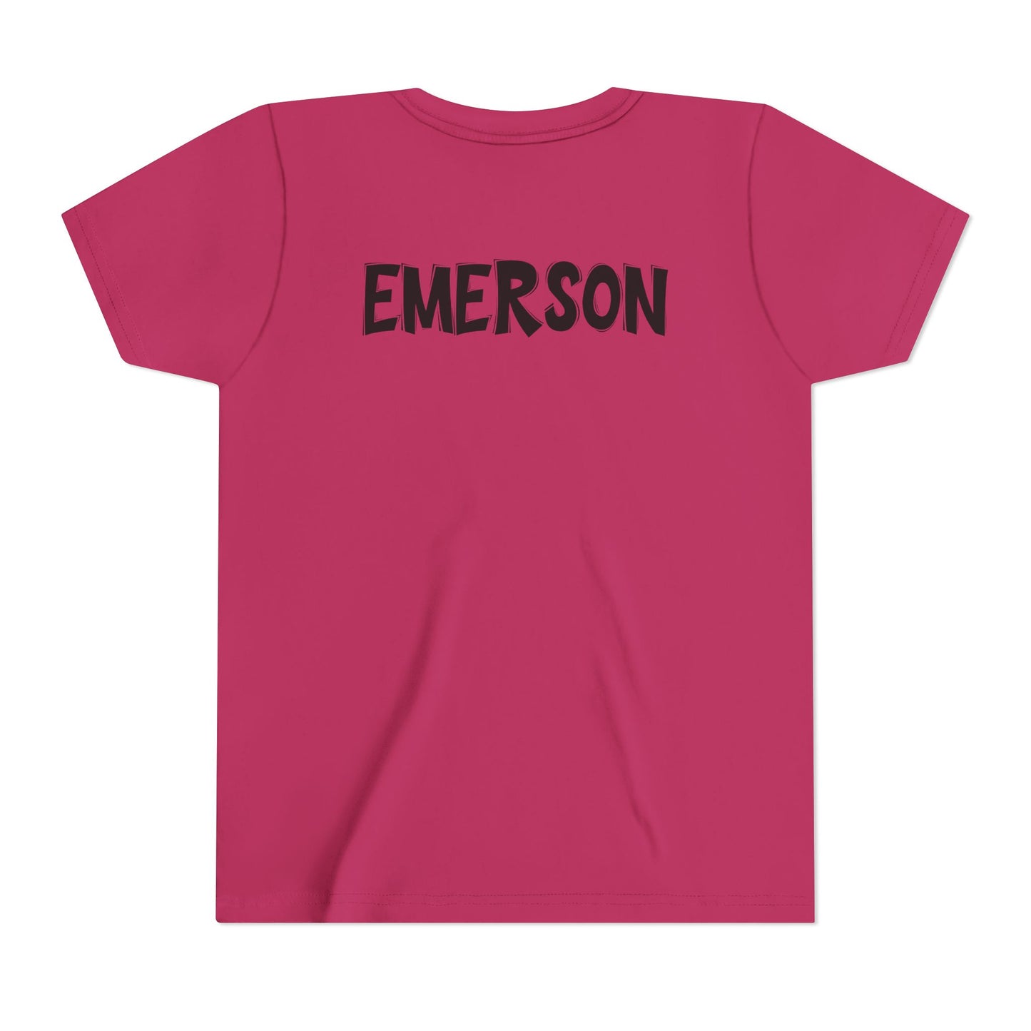 Custom School Name Bold Outlined Youth T-Shirt