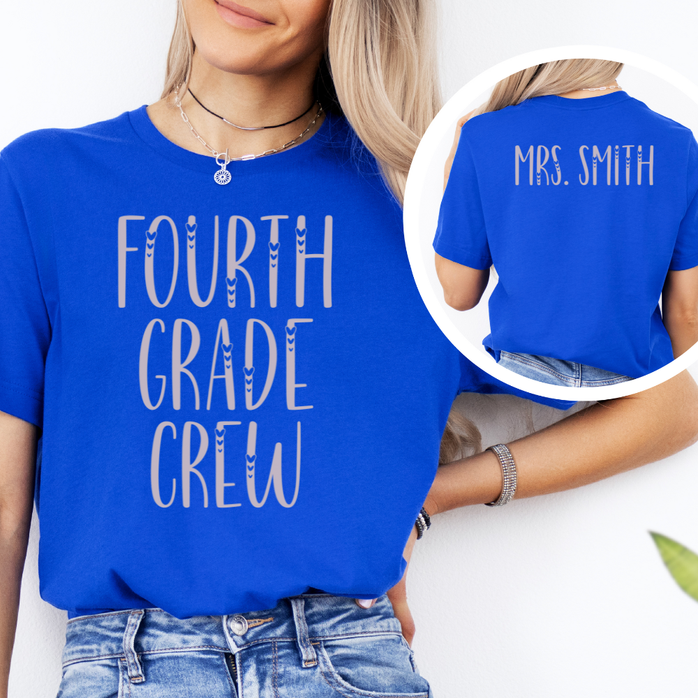 Custom Unisex Fourth Grade Crew T-Shirt