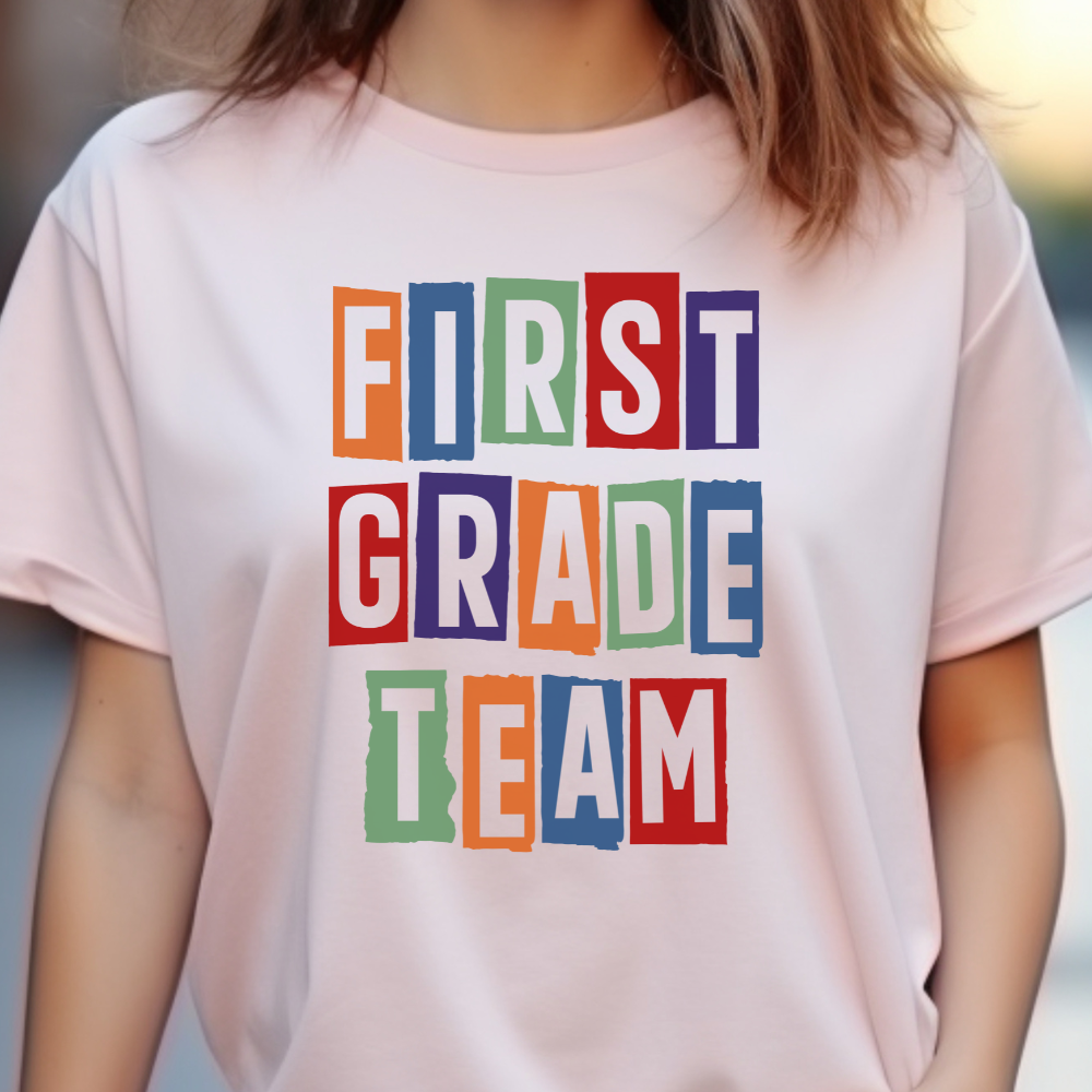 Custom Unisex Colorful First Grade Team T-Shirt