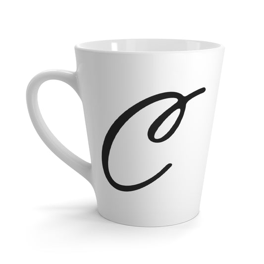 Custom Script Letter Latte Mug
