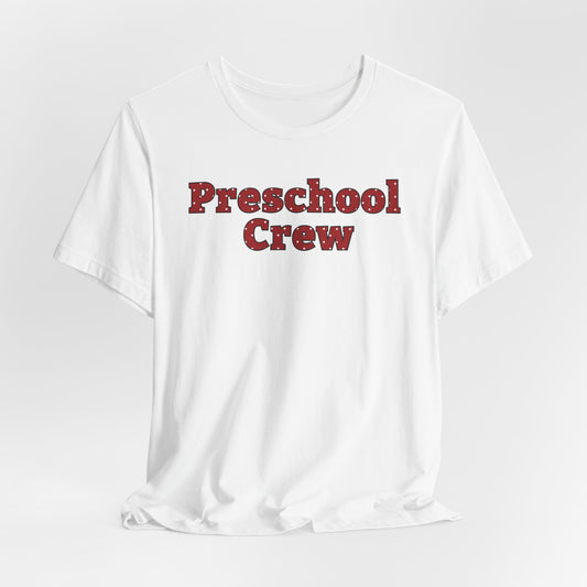 Custom Unisex Red Polka Dot Preschool Crew T-Shirt