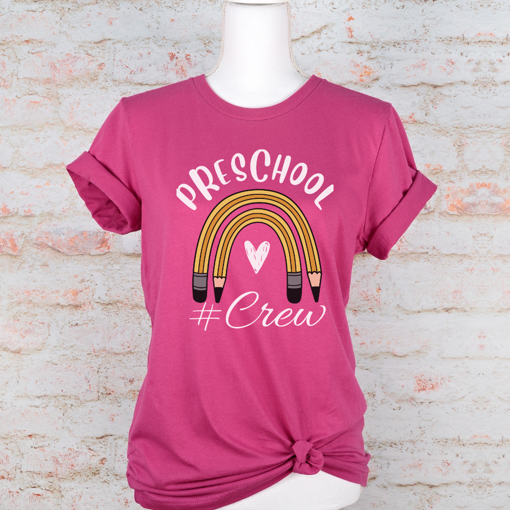 Custom Unisex Pencil Preschool Crew T-Shirt