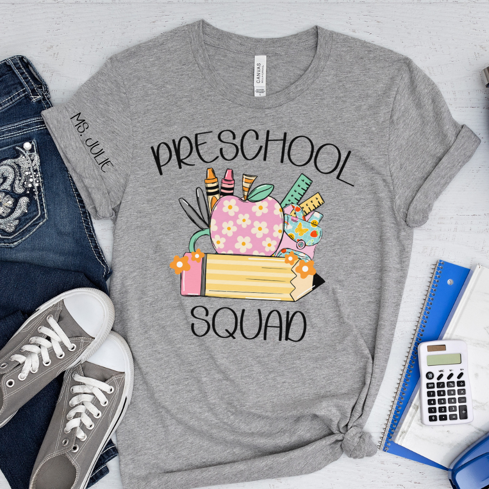 Custom Unisex Adult Preschool Squad T-Shirt