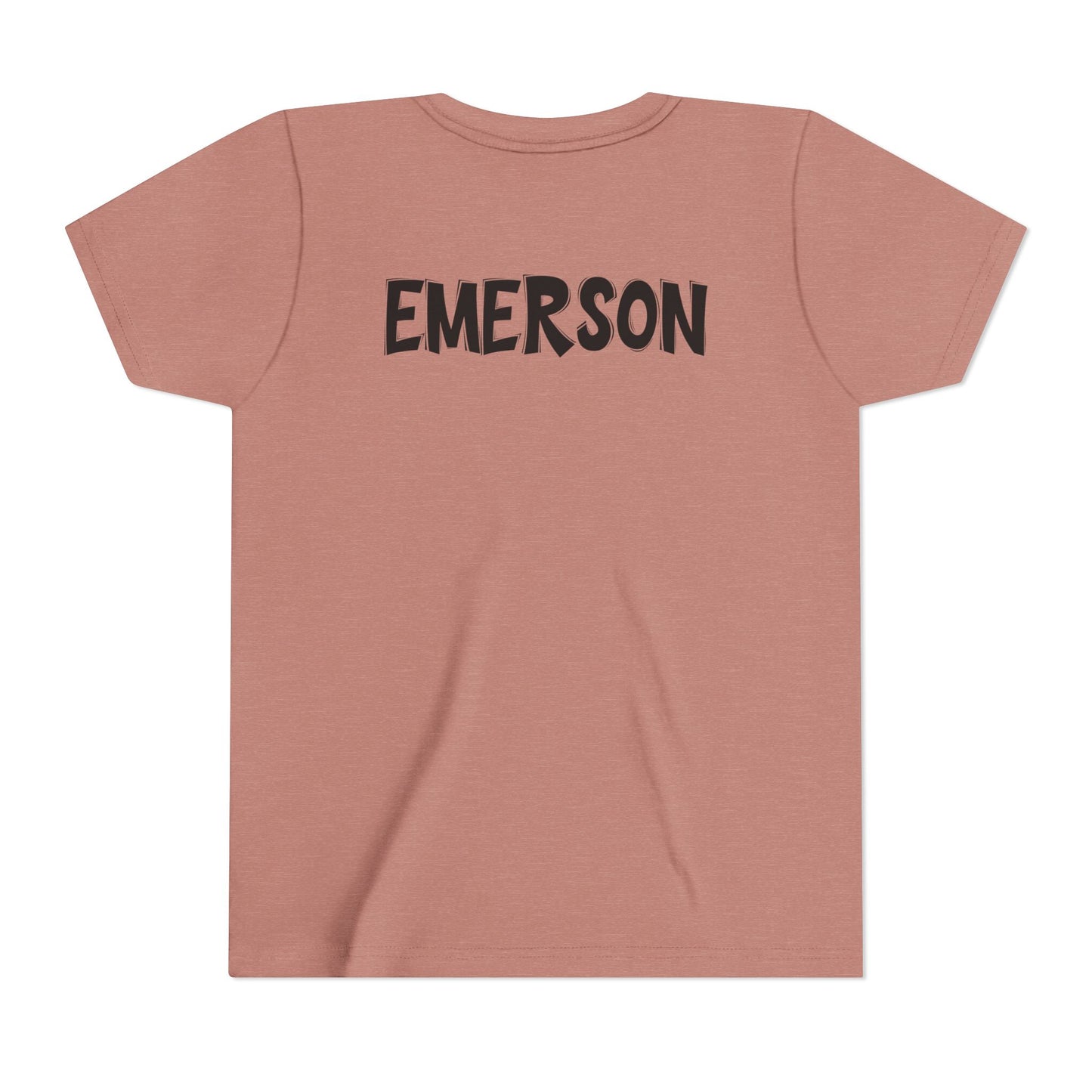 Custom School Name Bold Outlined Youth T-Shirt