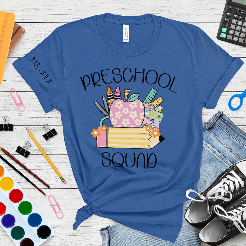 Custom Unisex Adult Preschool Squad T-Shirt