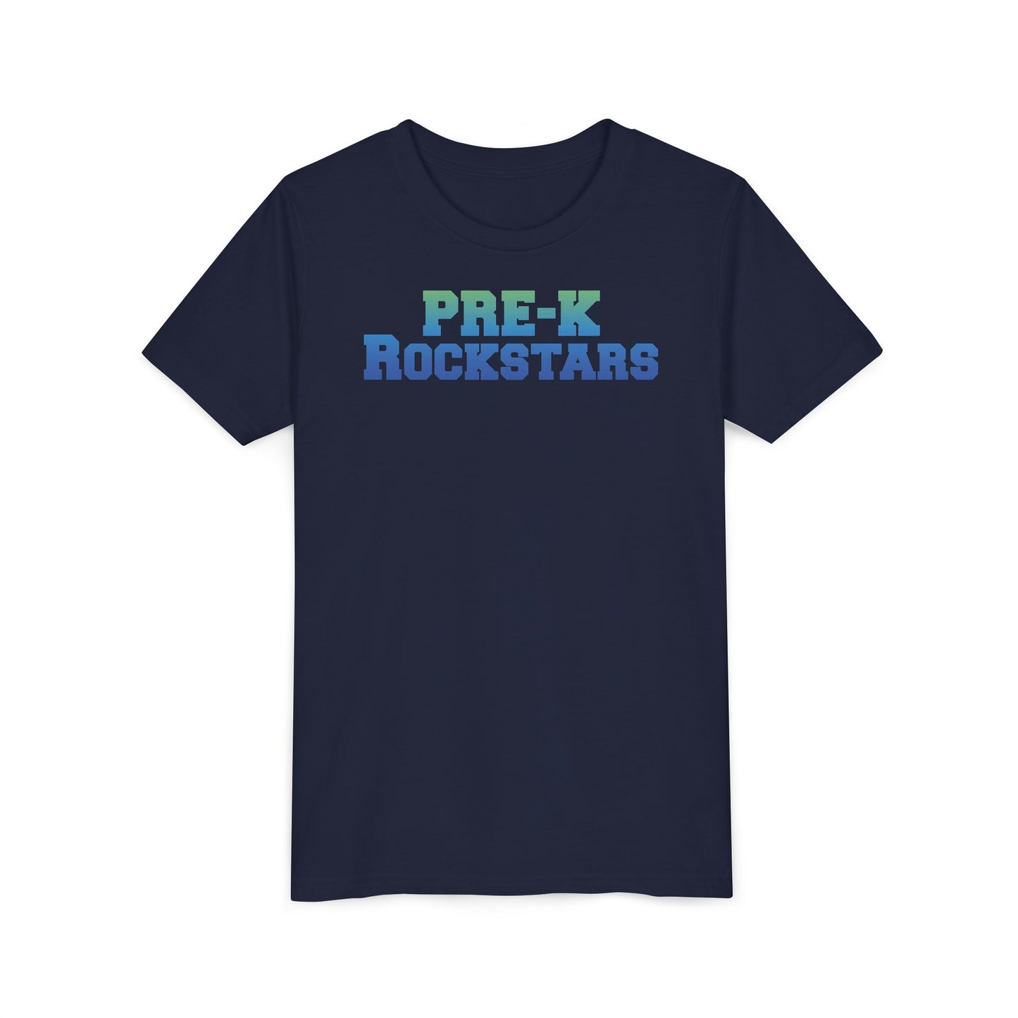 Custom Green-Blue Pre-K Rockstars Youth T-Shirt