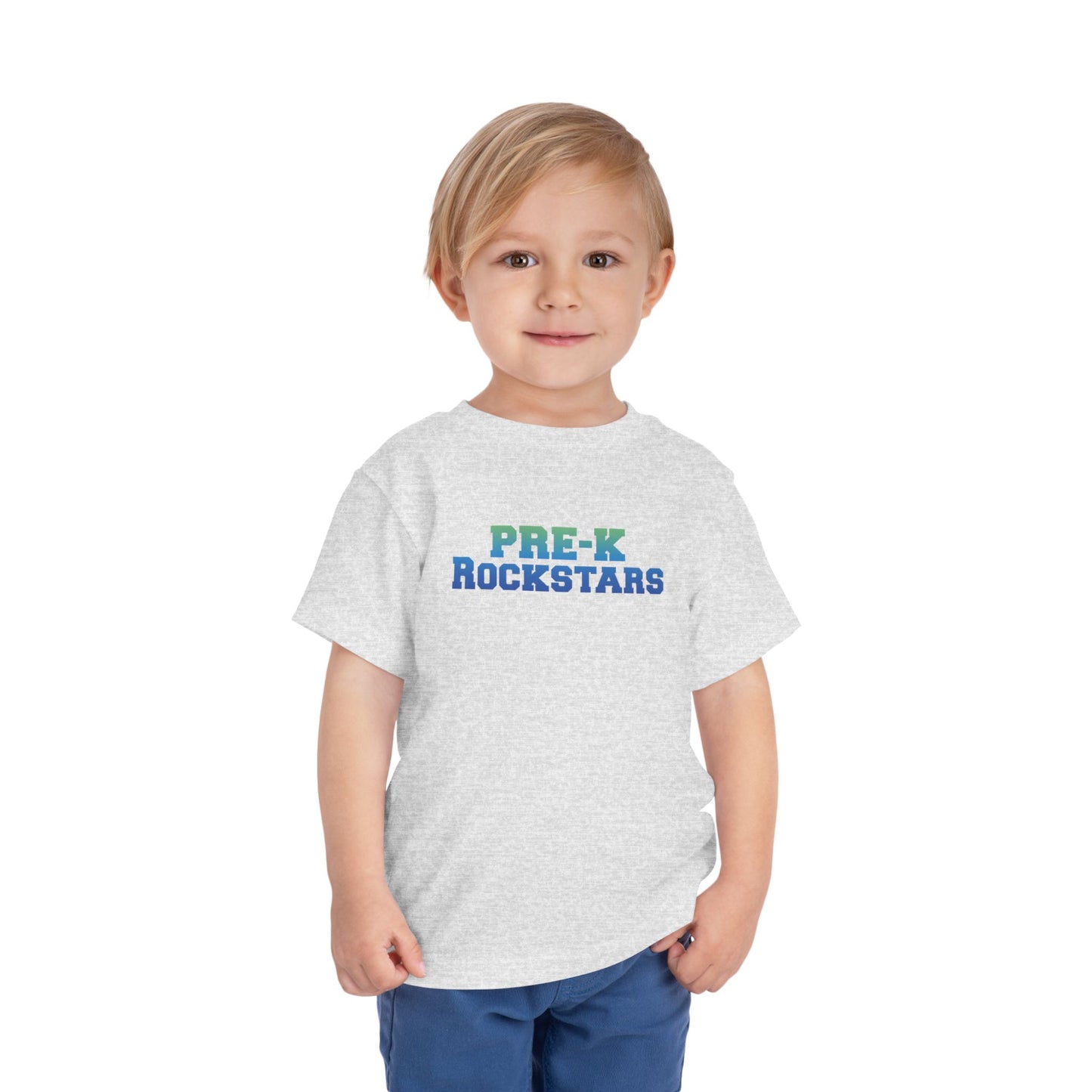 Custom Green-Blue Pre-K Rockstars Toddler T-Shirt