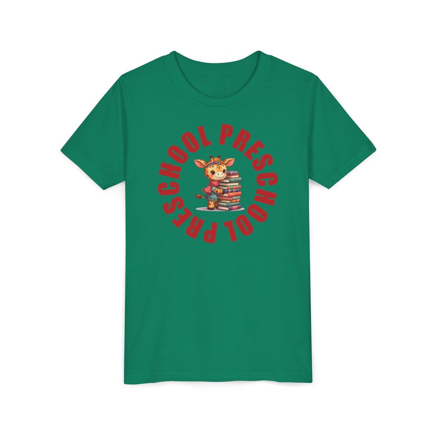 Custom Preschool Giraffe with Books Youth T-Shirt