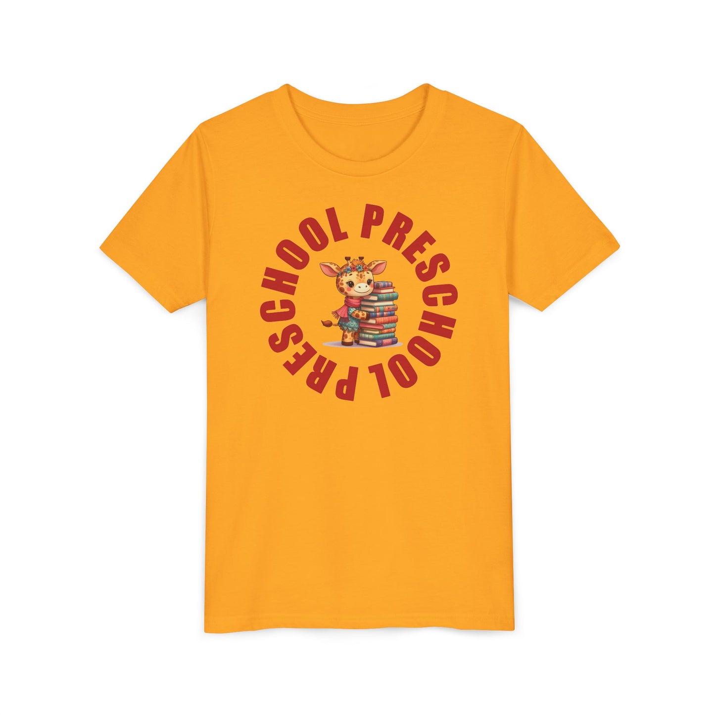 Custom Preschool Giraffe with Books Youth T-Shirt