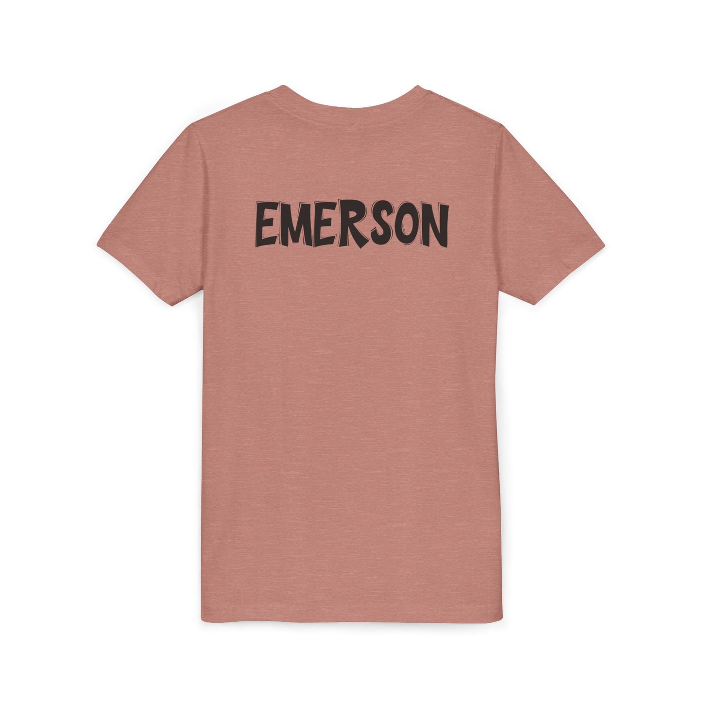 Custom School Name Bold Outlined Youth T-Shirt