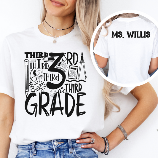 Custom Unisex 3rd Grade T-Shirt