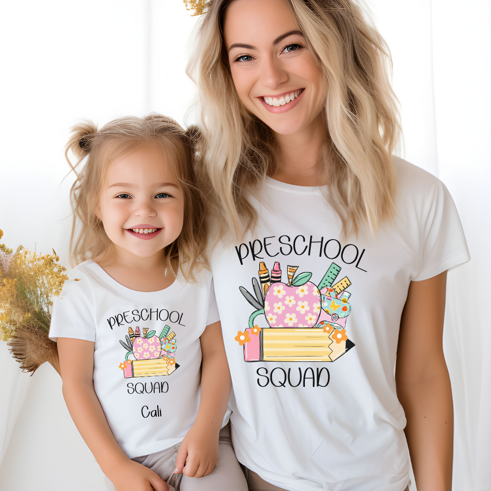 Custom Unisex Adult Preschool Squad T-Shirt