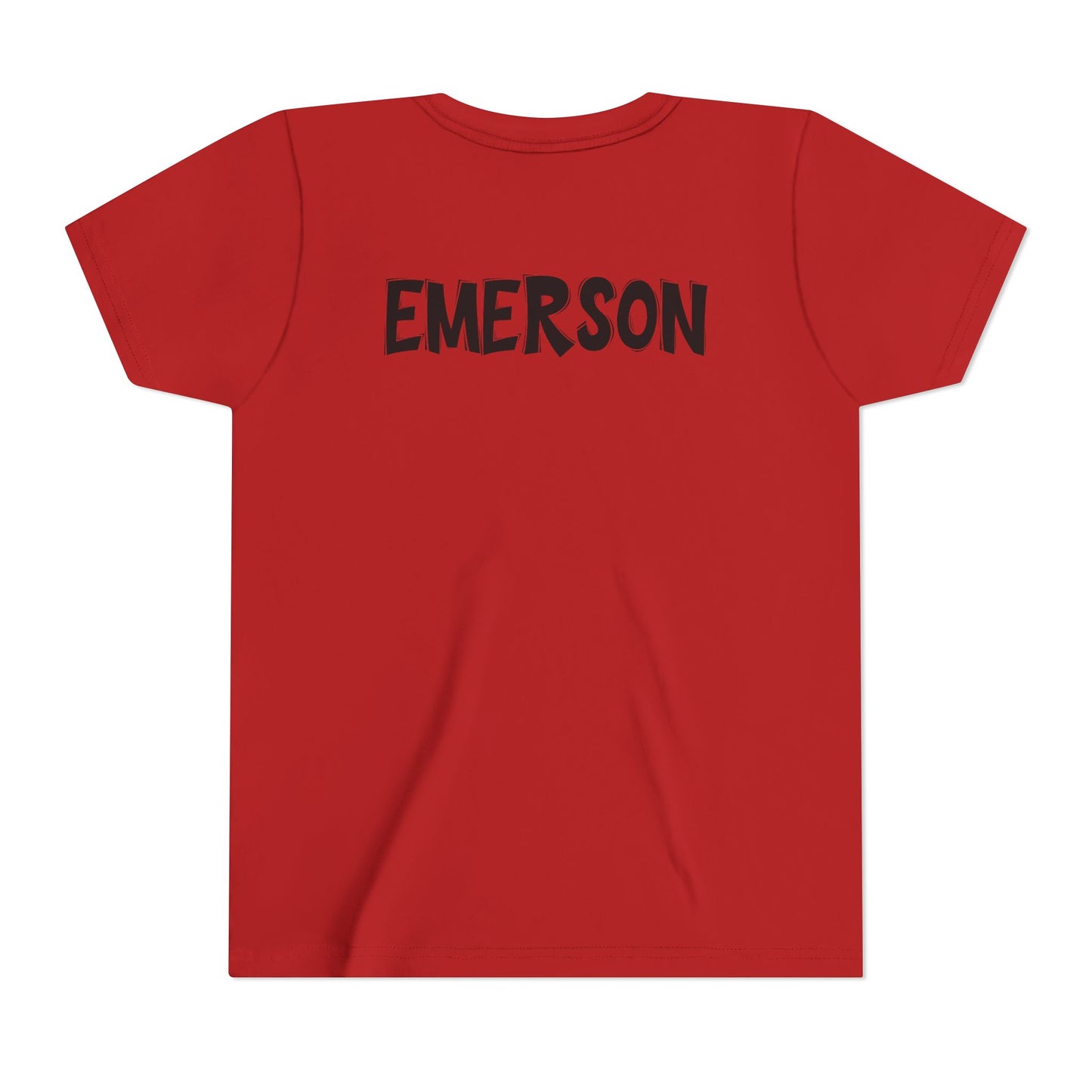 Custom School Name Bold Outlined Youth T-Shirt