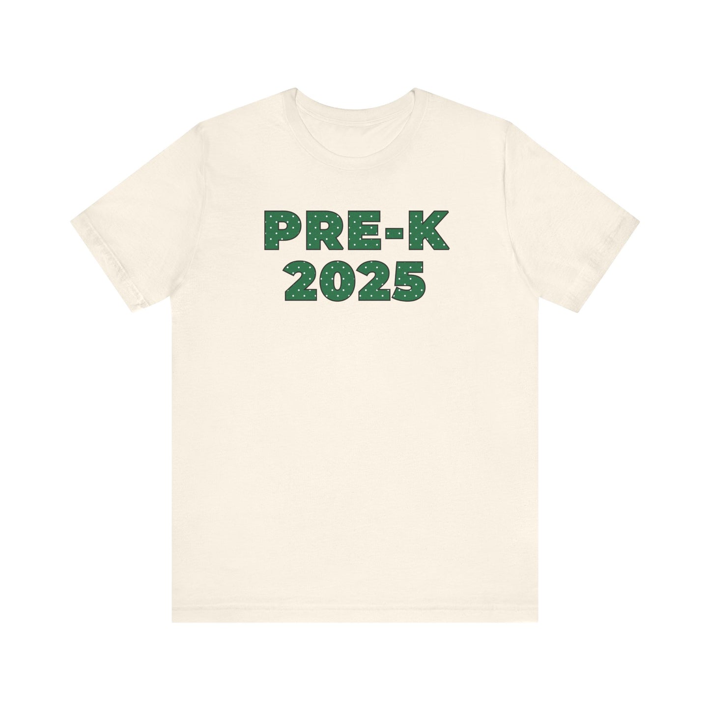 Custom Unisex Green Polka Dot Preschool Crew T-Shirt
