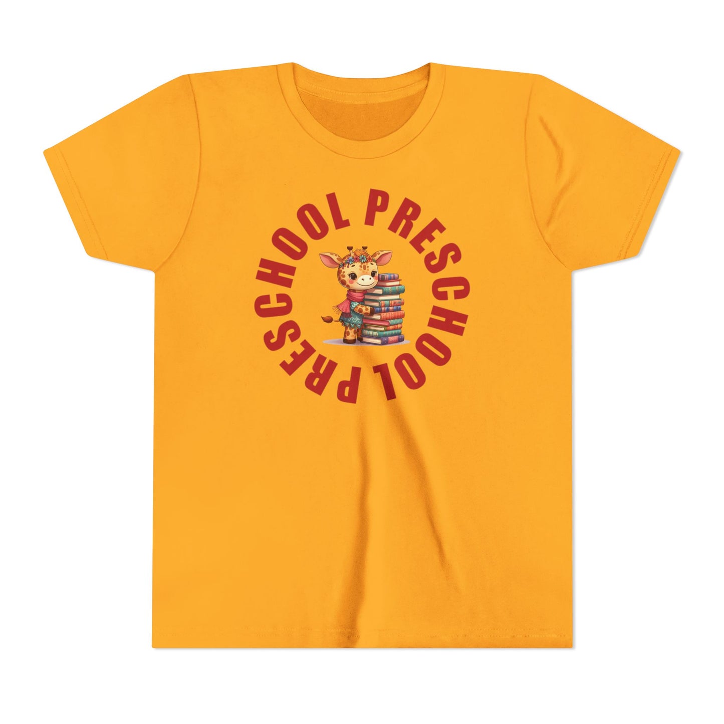 Custom Preschool Giraffe with Books Youth T-Shirt