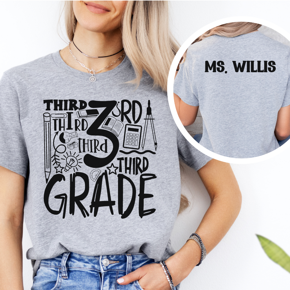 Custom Unisex 3rd Grade T-Shirt