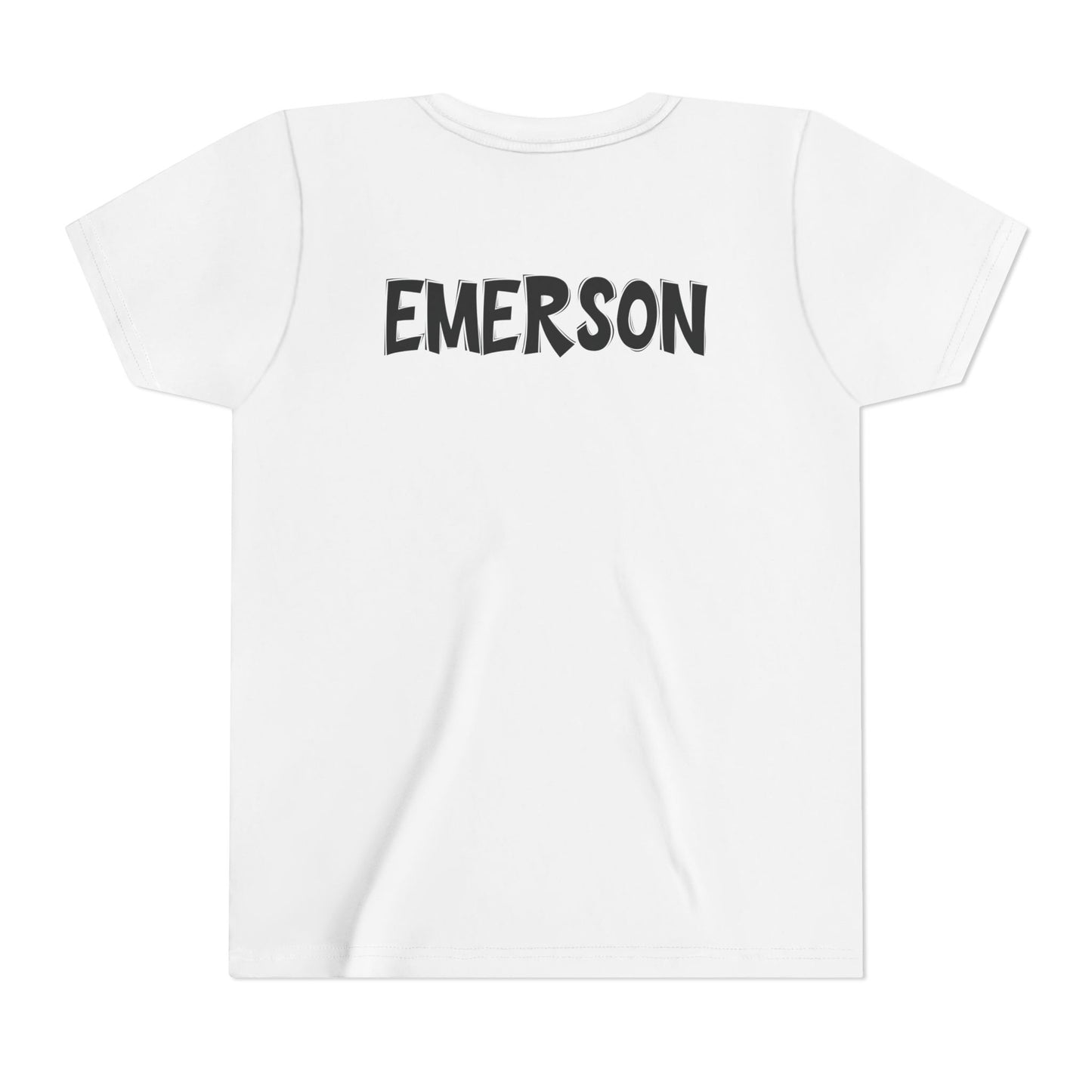 Custom School Name Bold Outlined Youth T-Shirt