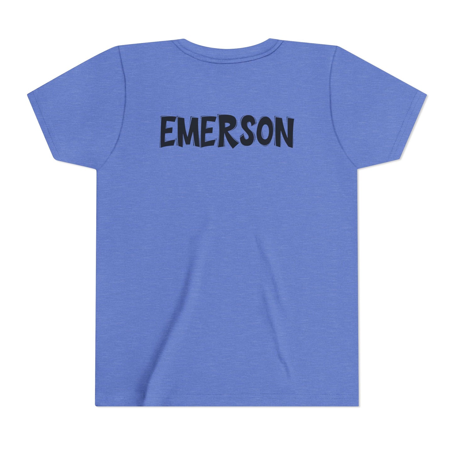 Custom School Name Bold Outlined Youth T-Shirt