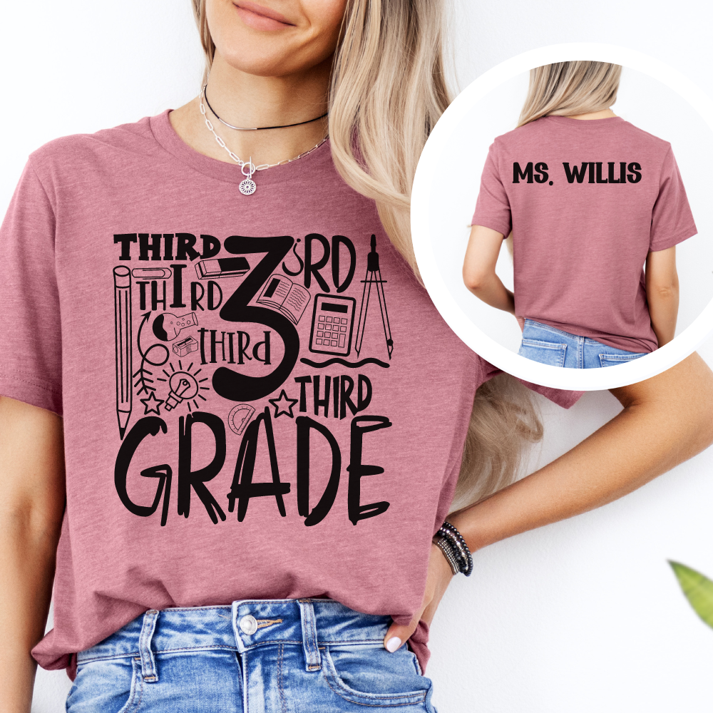 Custom Unisex 3rd Grade T-Shirt