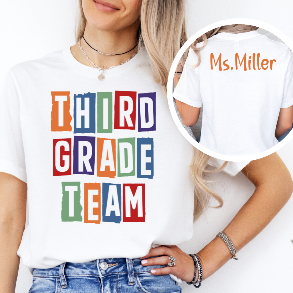 Custom Unisex Third Grade Crew T-Shirt