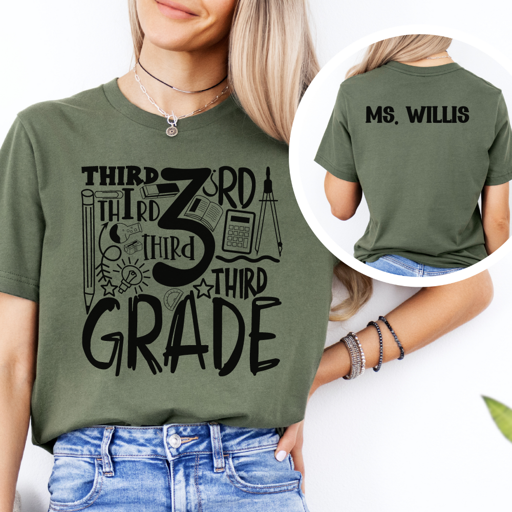 Custom Unisex 3rd Grade T-Shirt